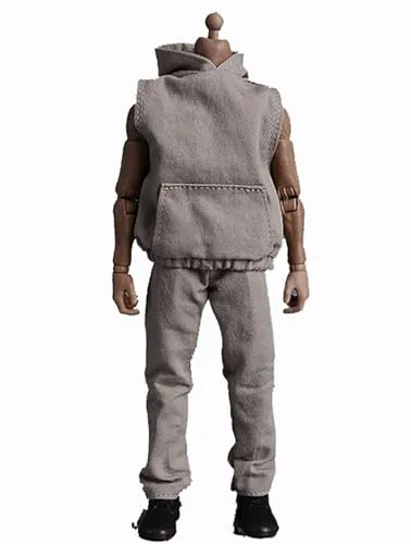 1/12 Scale Figure Doll Clothes: Sleeveless Hoodie Long Pants Set Collectible