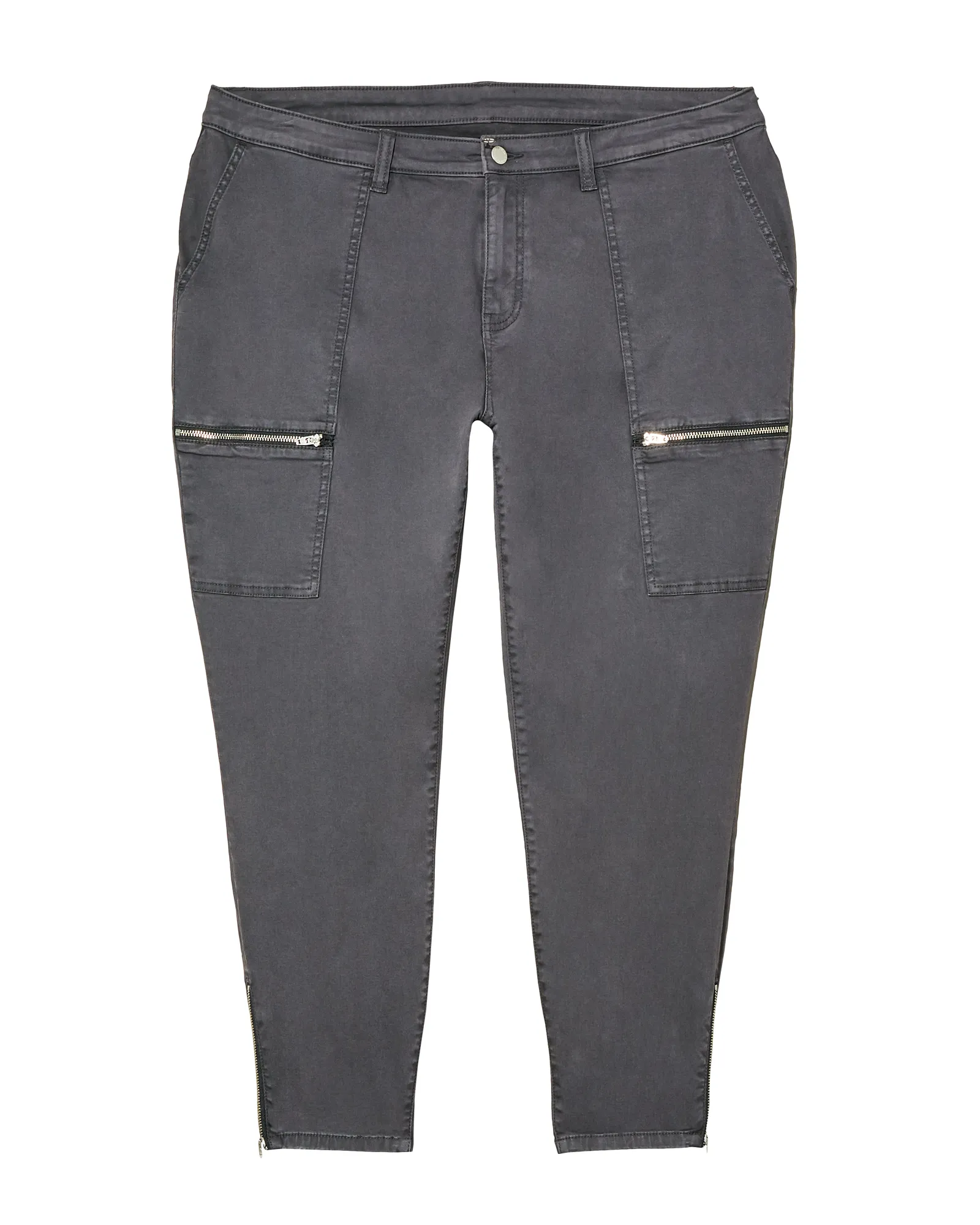 Albury Ankle Pant with Zippers | Charcoal Grey