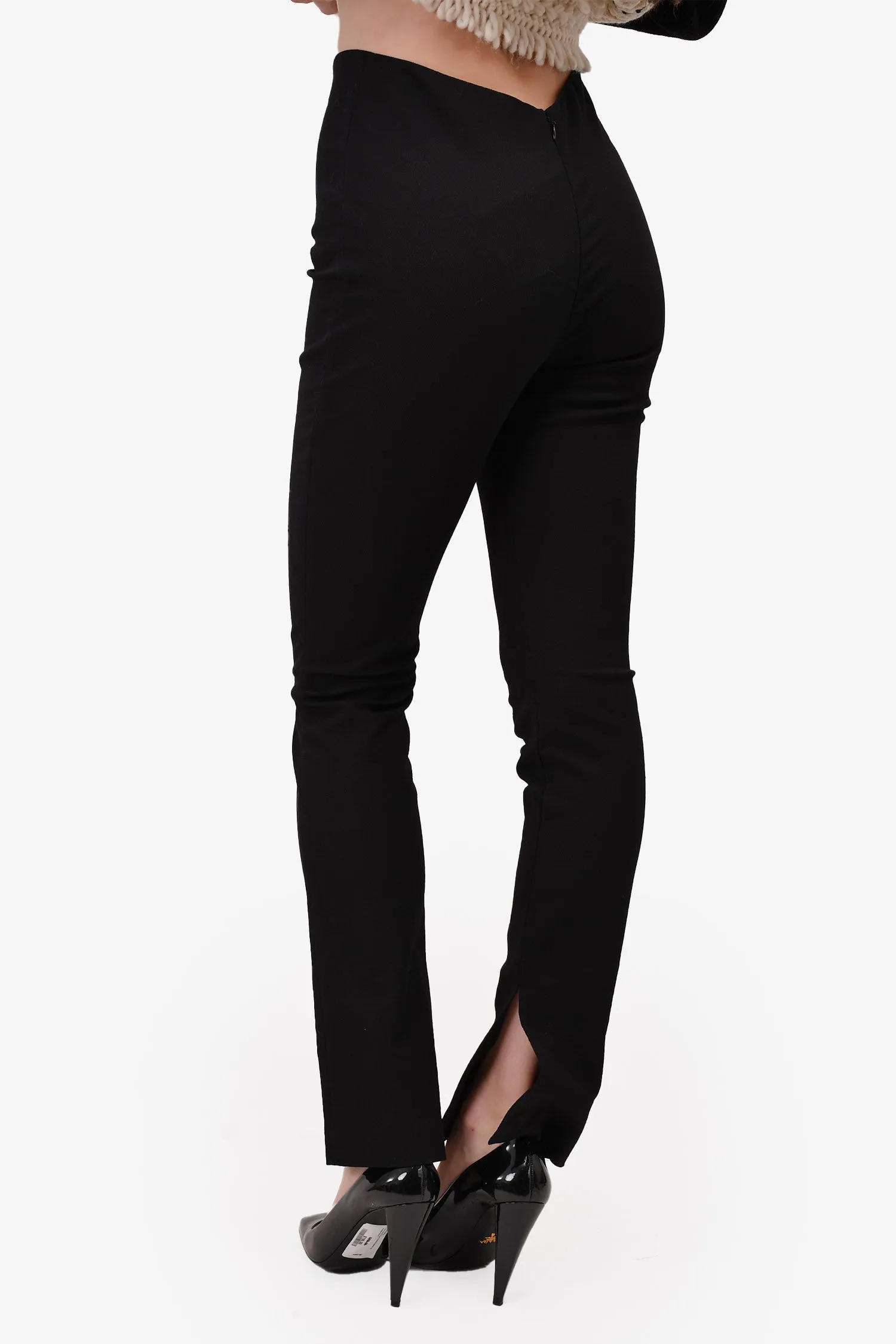 Alexander Wang Black High Waisted Pants with Ankle Slit Size 8