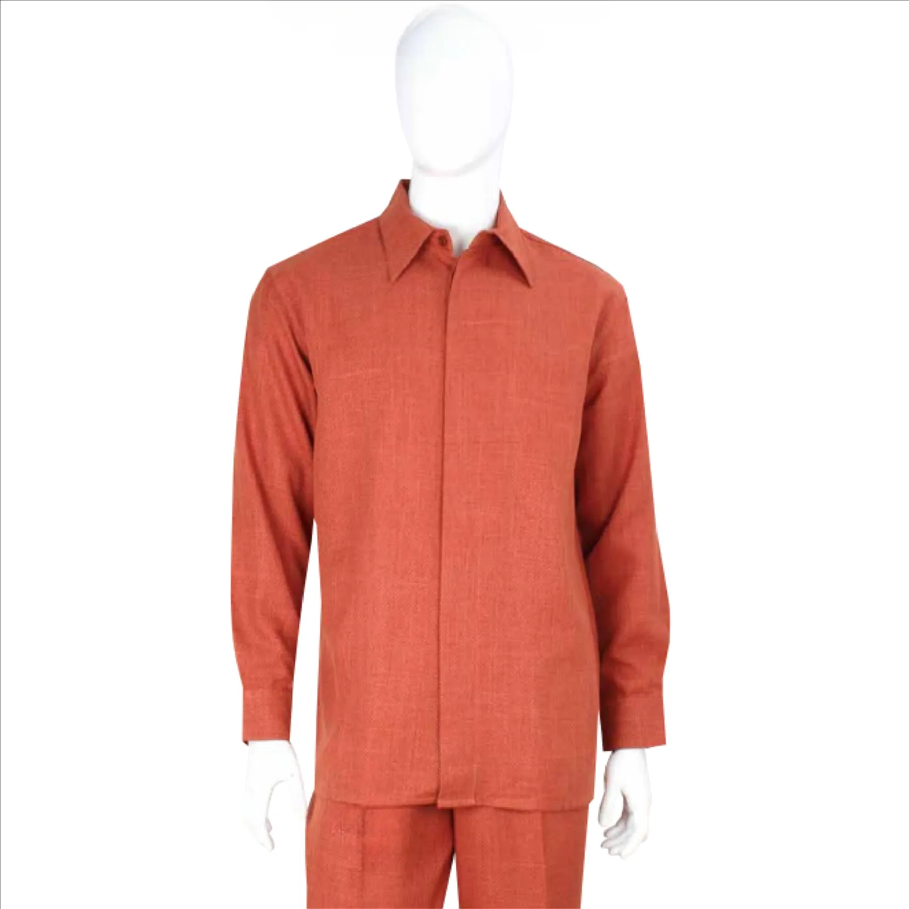 Apollo King Royal Diamond Mens Rust 2 Piece Long Sleeve Walking Suit