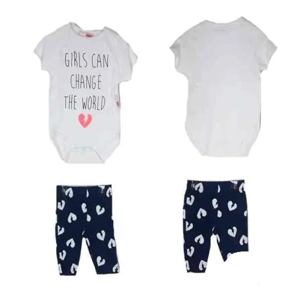 Baby Girl Bodysuit and Pant Outfit Set, 2 pc set #0416108 - 7450004161086