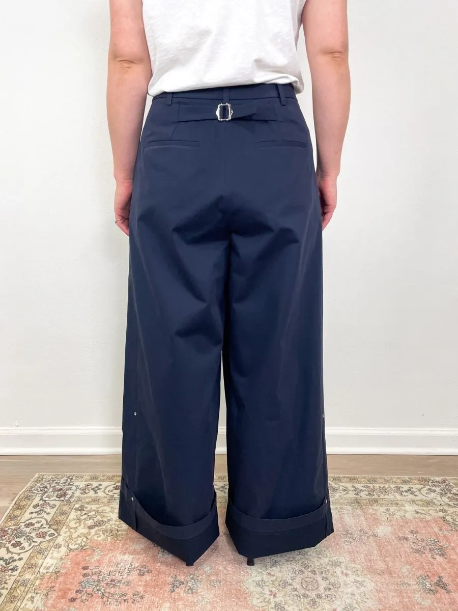 Bio Twill Triple Pleat Pant in Dark Navy