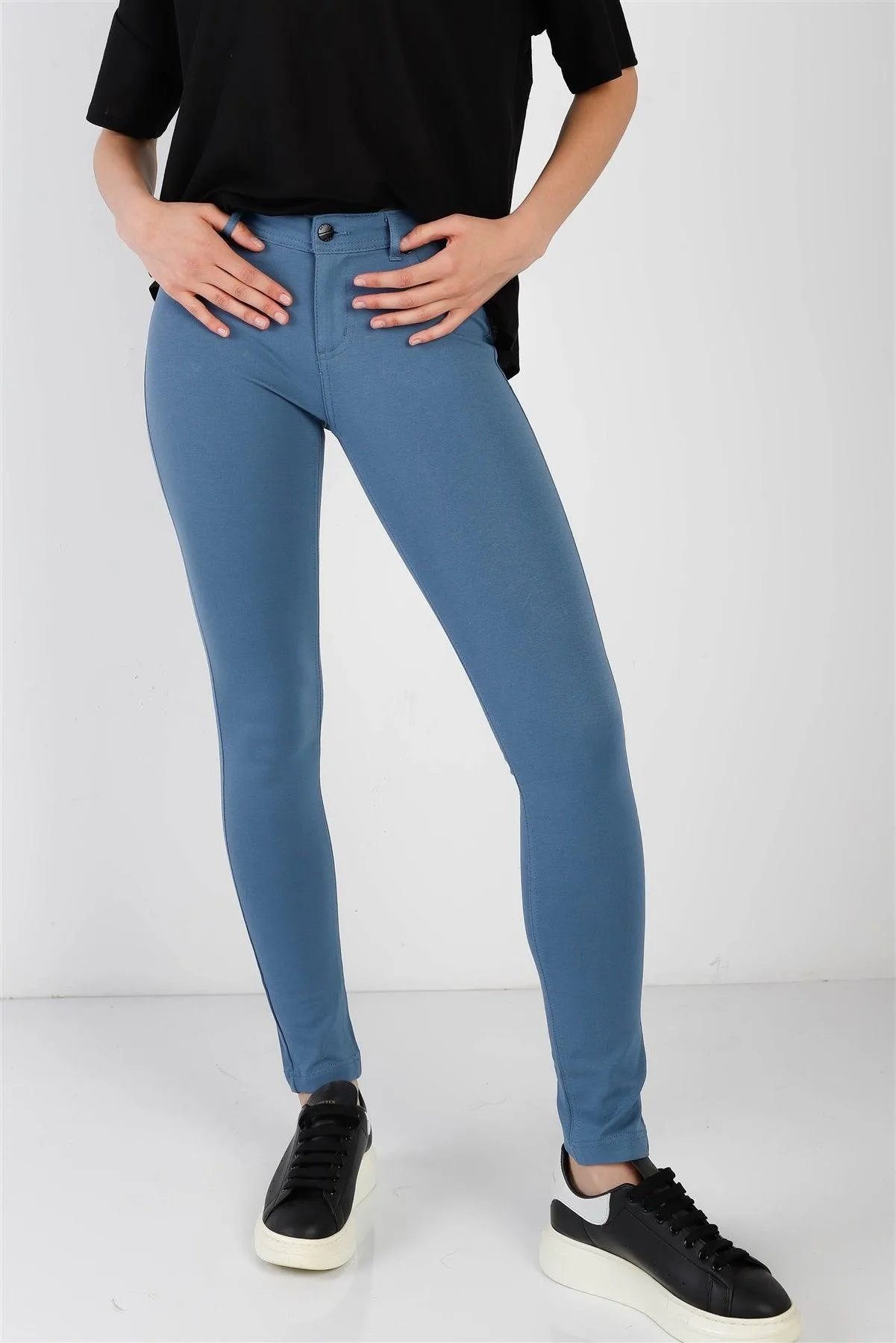 Blue Shadow Mid Rise Skinny Pants /2-2-2