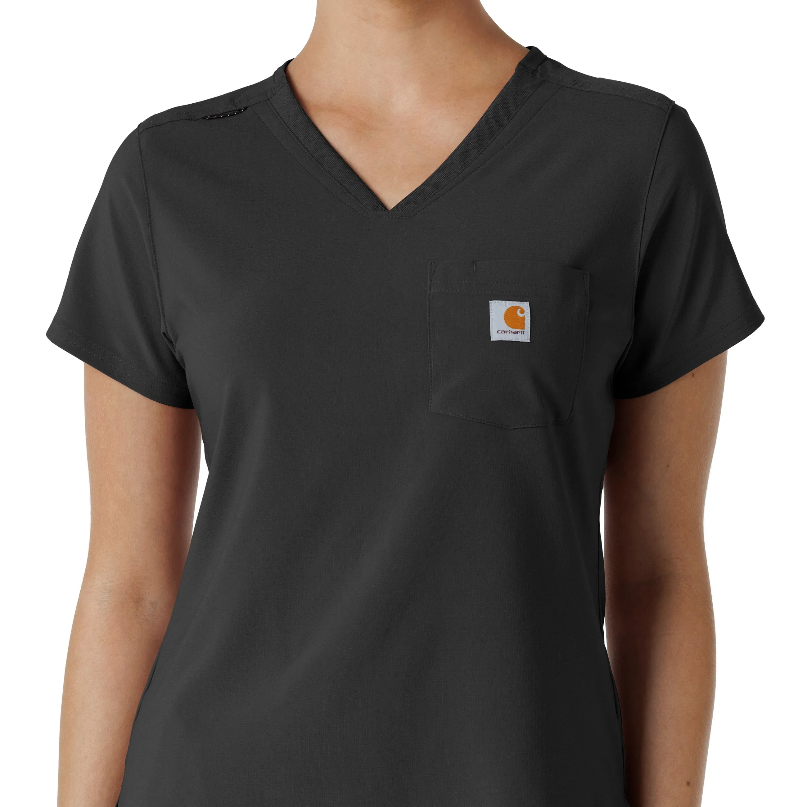 Carhartt Force Cross-Flex Women's Tuck-In Scrub Top - Black