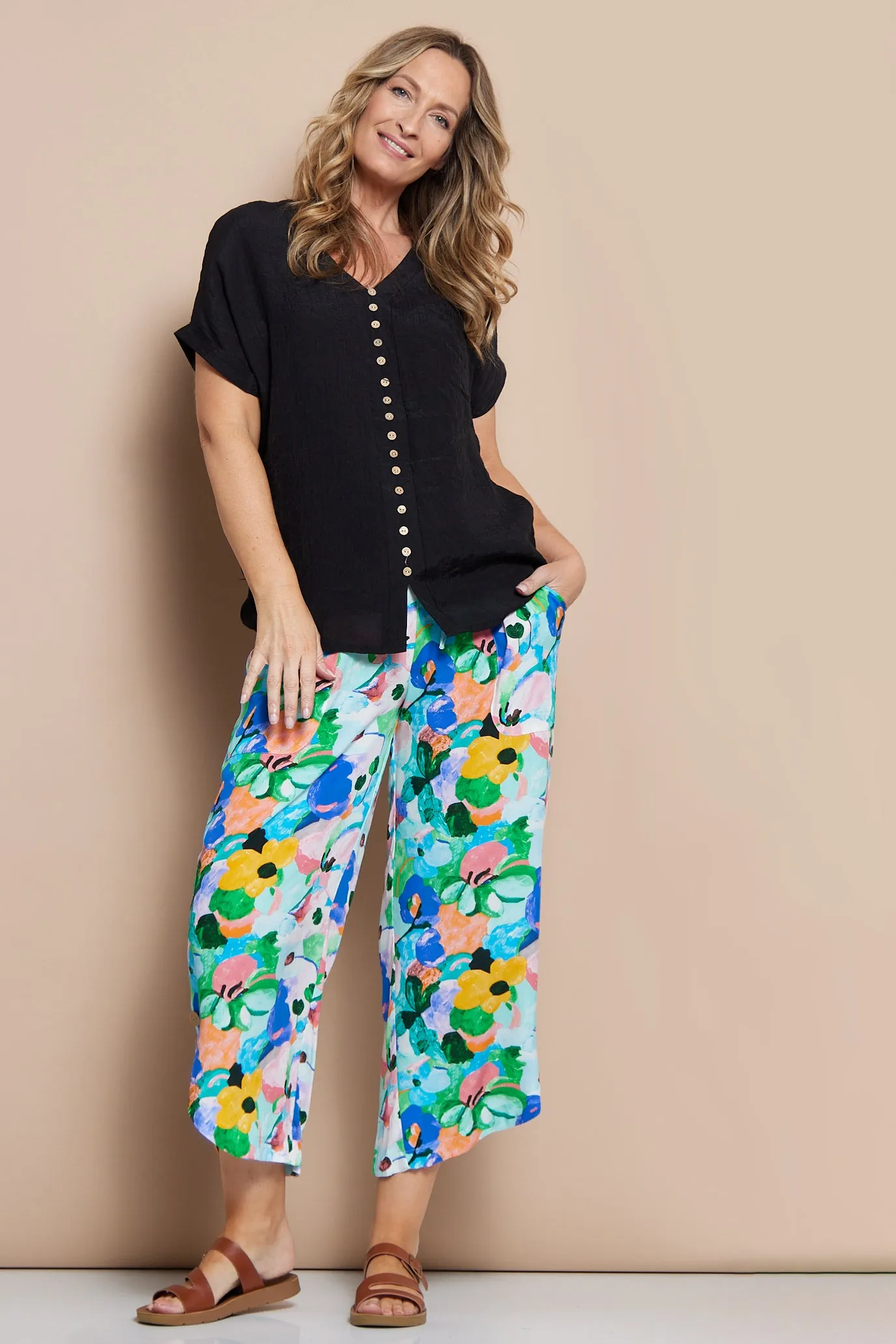 Cartia Pants - Bright Summer Floral