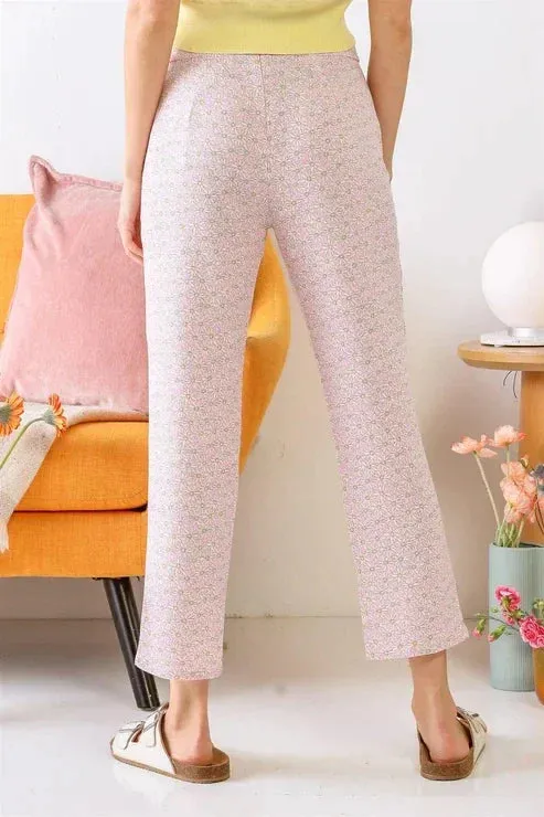 CHAMOMILE PRINT TWO POCKET HIGH WAIST PANTS