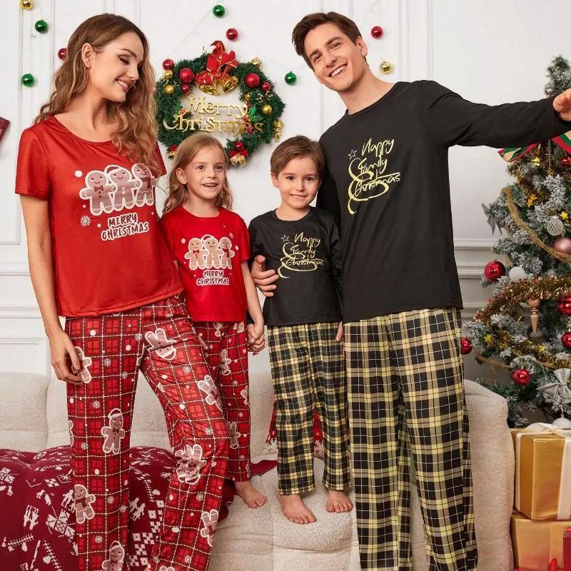 Christmas Letter Graphic Family Matching Pajama Set