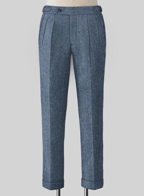 Classic Blue Denim Highland Tweed Trousers