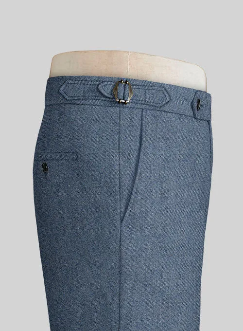 Classic Blue Denim Highland Tweed Trousers