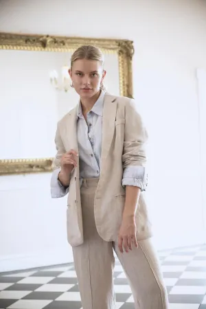 Classic Linen Blazer - Natural