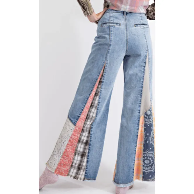 Easel Bell Bottom Denim Pants