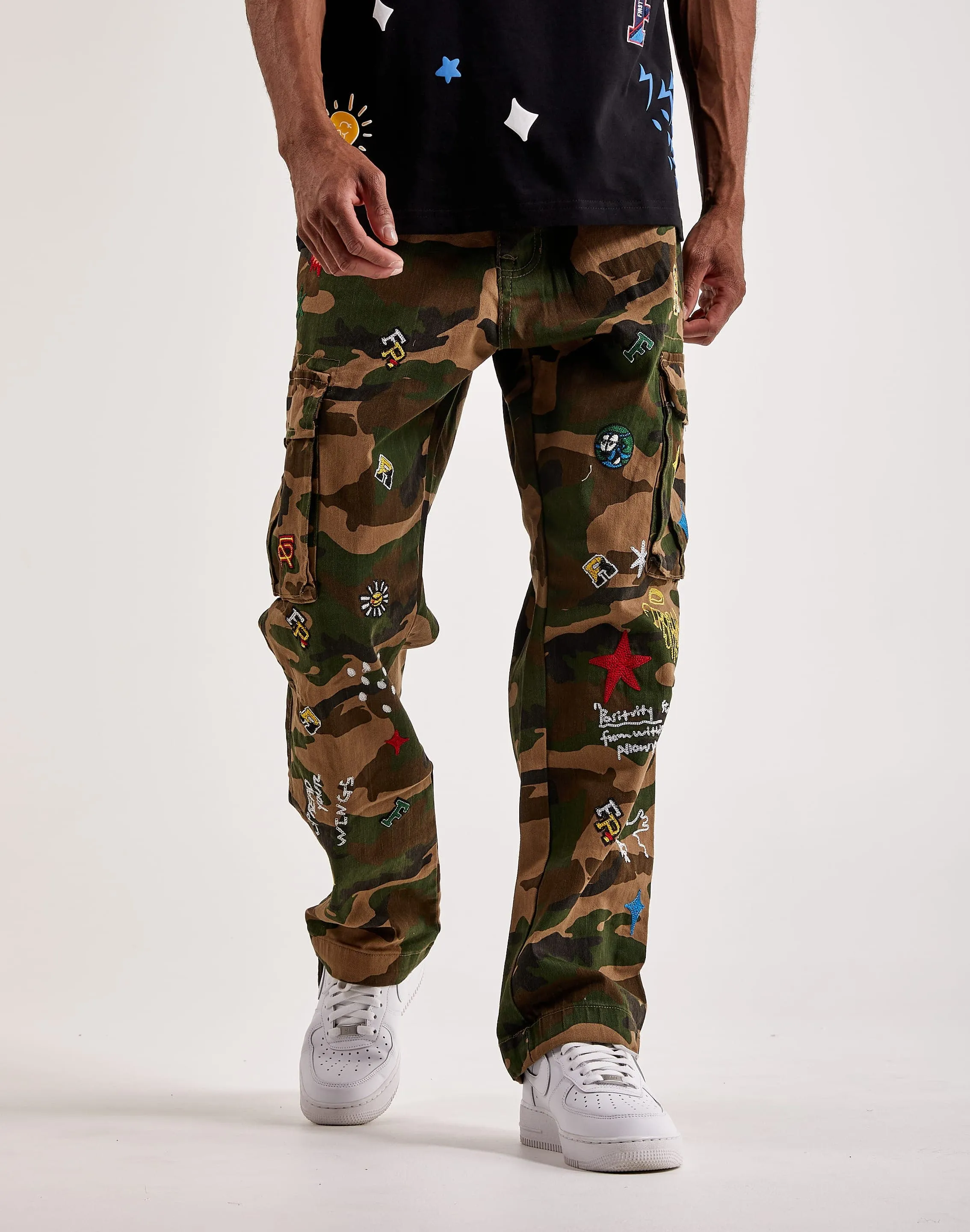 First Row Patch Cargo Pants