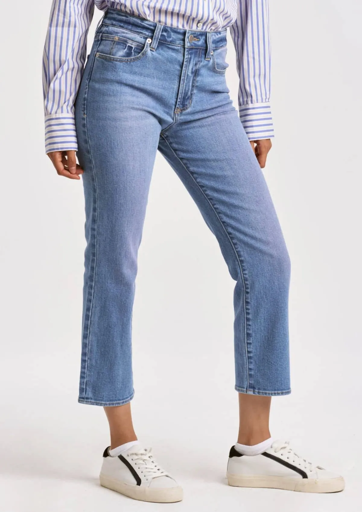 Frankie Super High Rise Cropped Straight Leg Jeans - Balboa Island