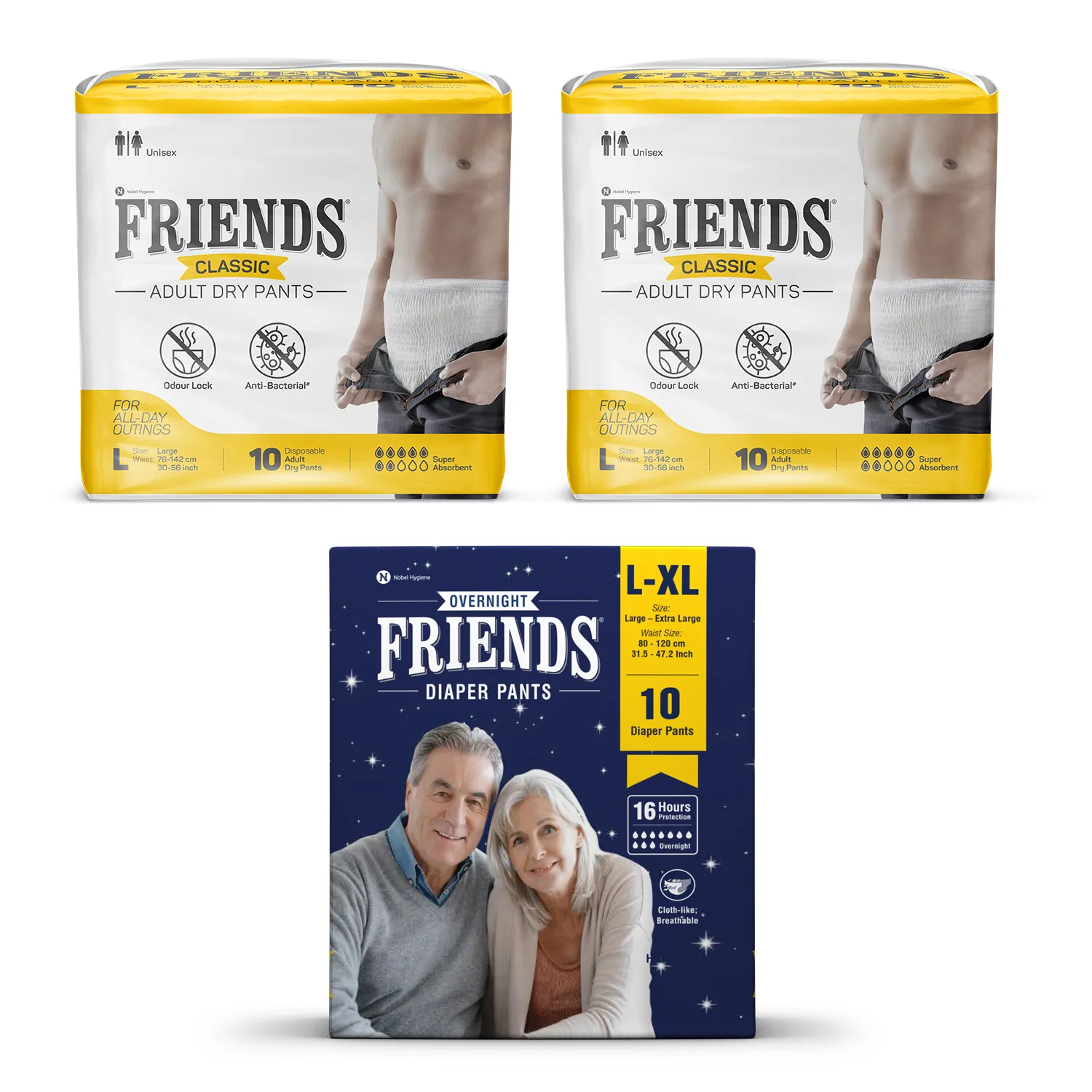 Friends Classic Adult Dry Pants   Overnight Diaper Pants Combo