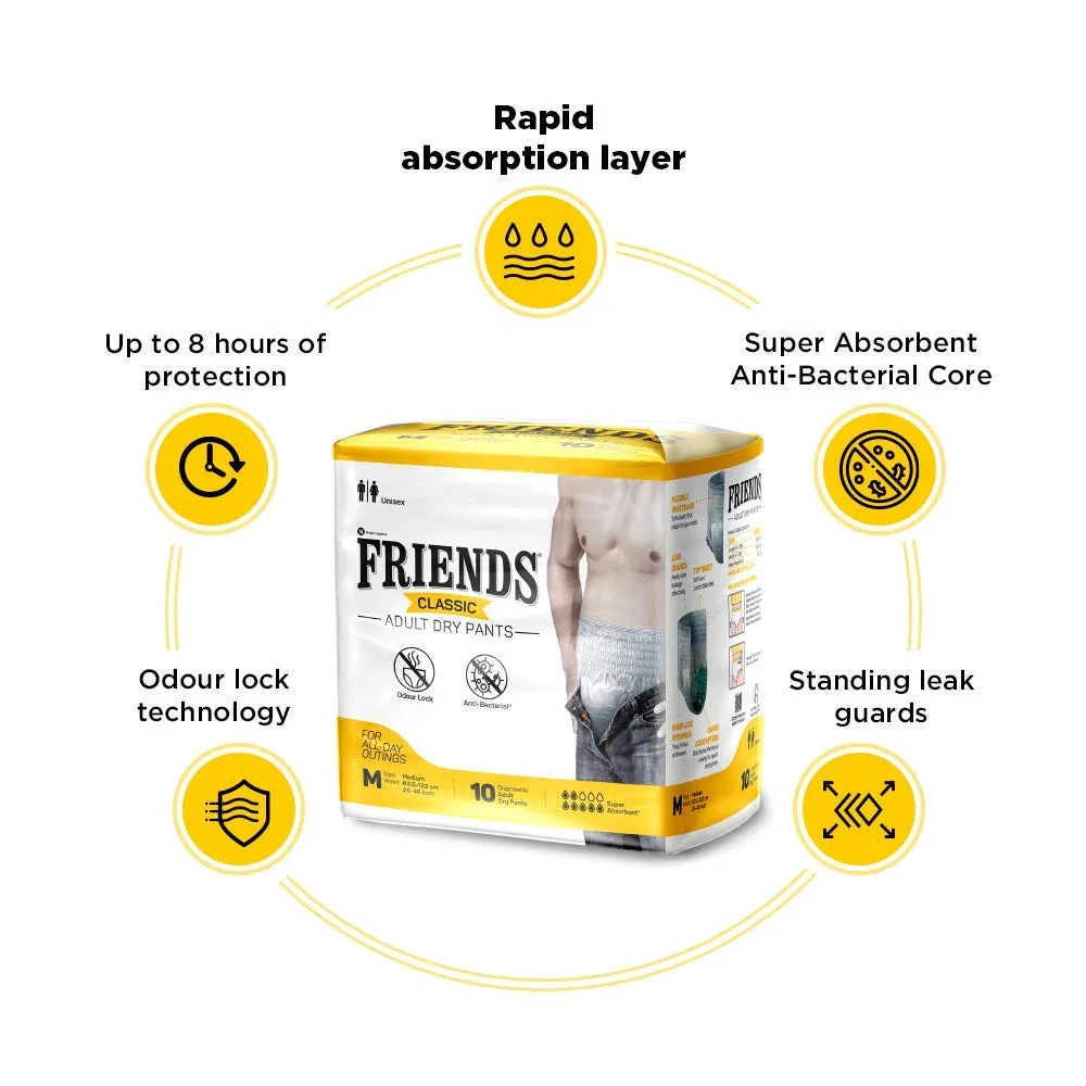 Friends Classic Adult Dry Pants   Overnight Diaper Pants Combo