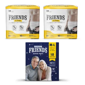 Friends Classic Adult Dry Pants   Overnight Diaper Pants Combo