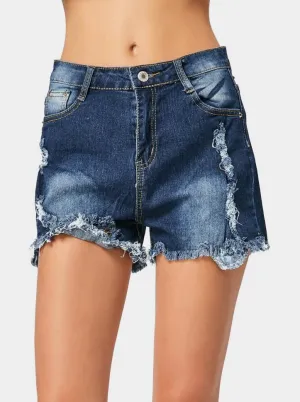 Gorgeous Ripped Frayed Hem Denim Shorts