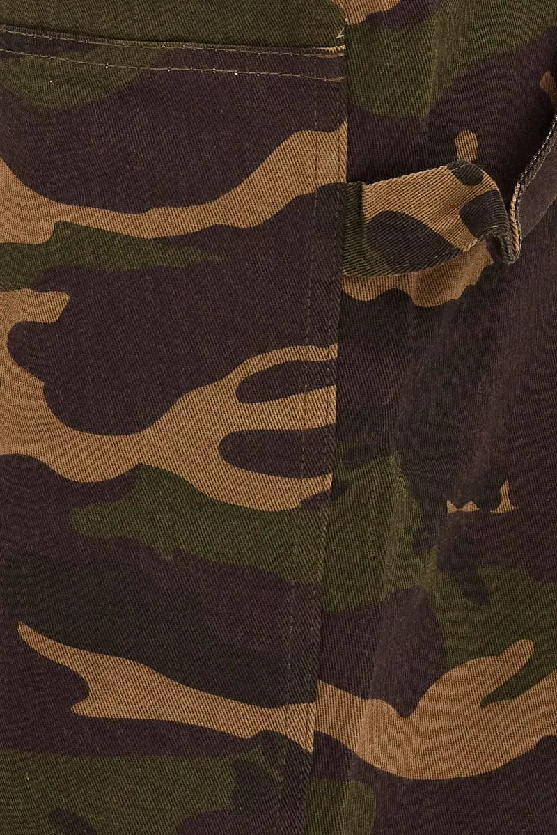 Green Camoflage Cargo Pants Relaxed