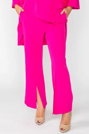 Hot Pink Pants With Front Slit