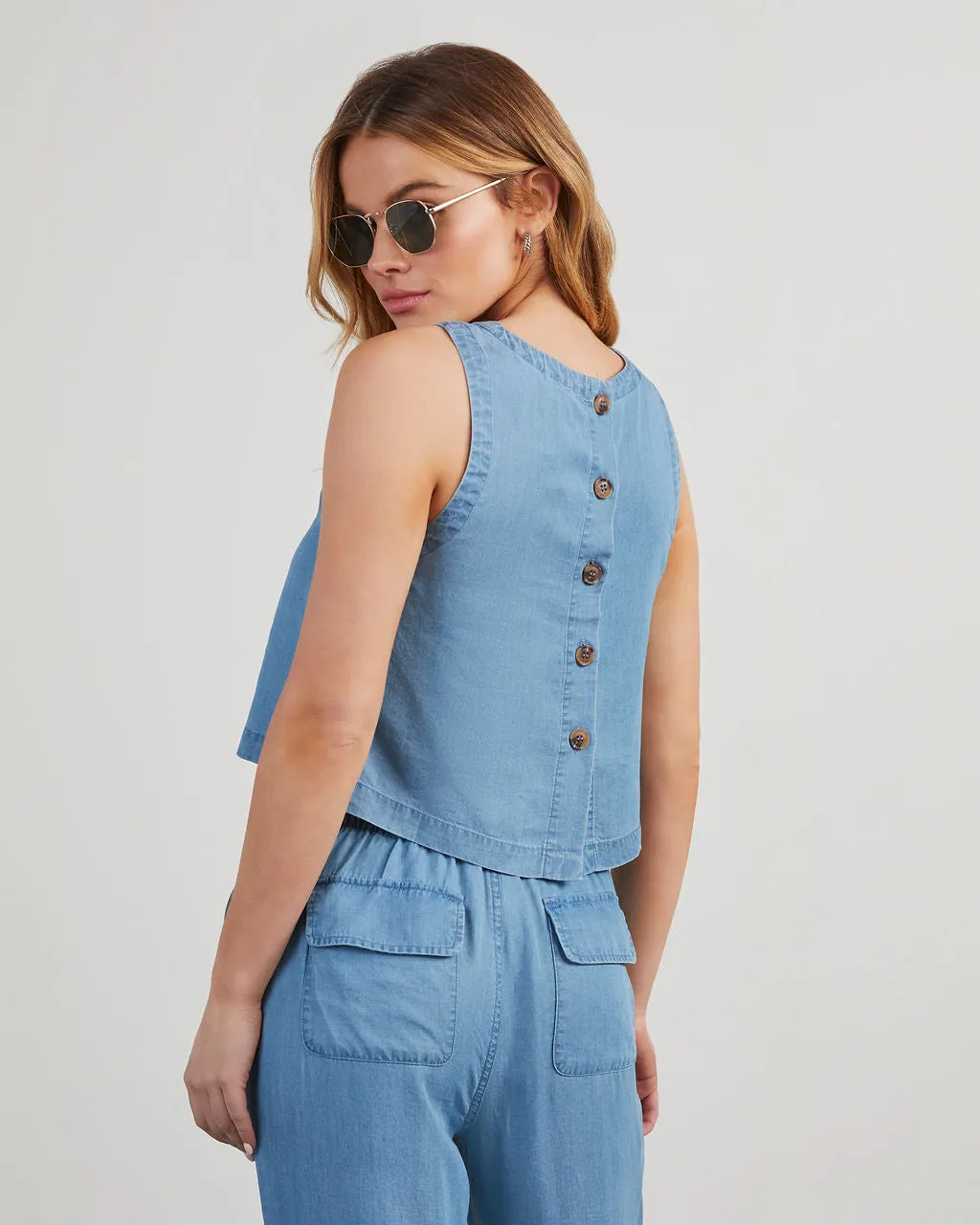 Ian Chambray Sleeveless Top