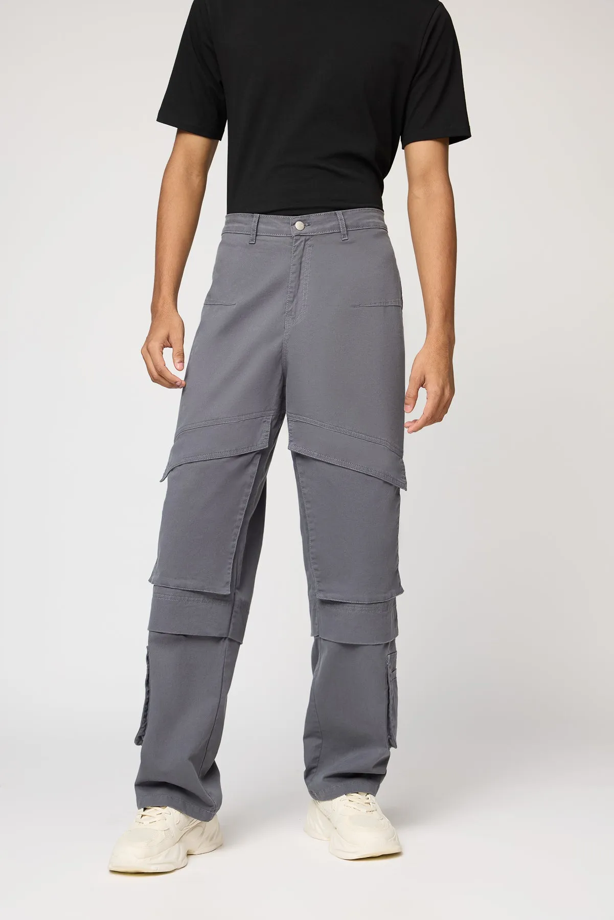 Ironstone Grey Men's Relaxed Fit Cargo Pants