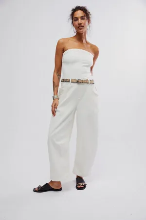 Je Suis Pret Barrel Jumpsuit White