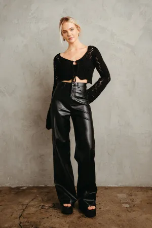 Kai Faux Leather Wide Leg Pants