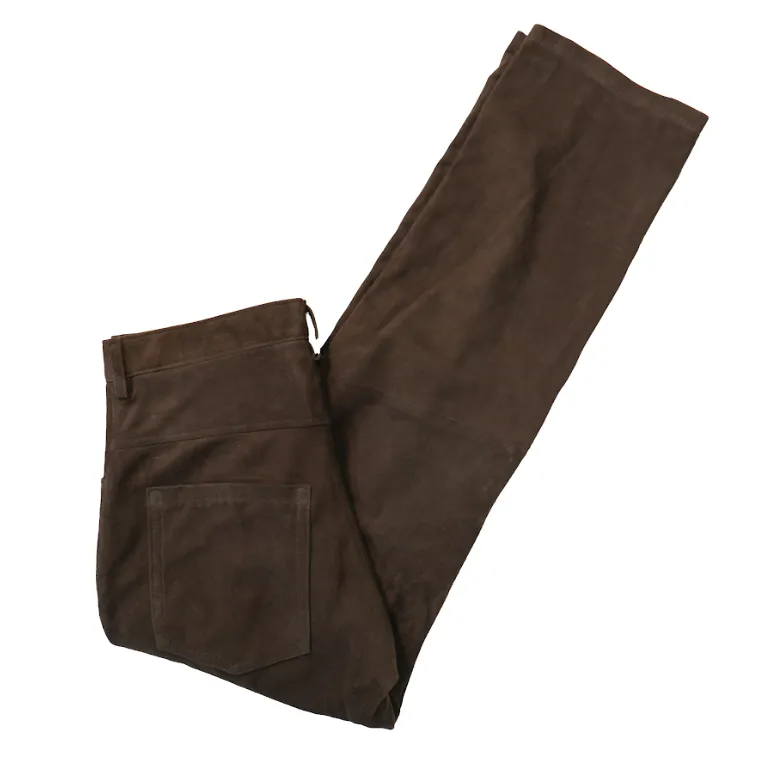 Kashani Men's Brown Pony Hair Suede Pants