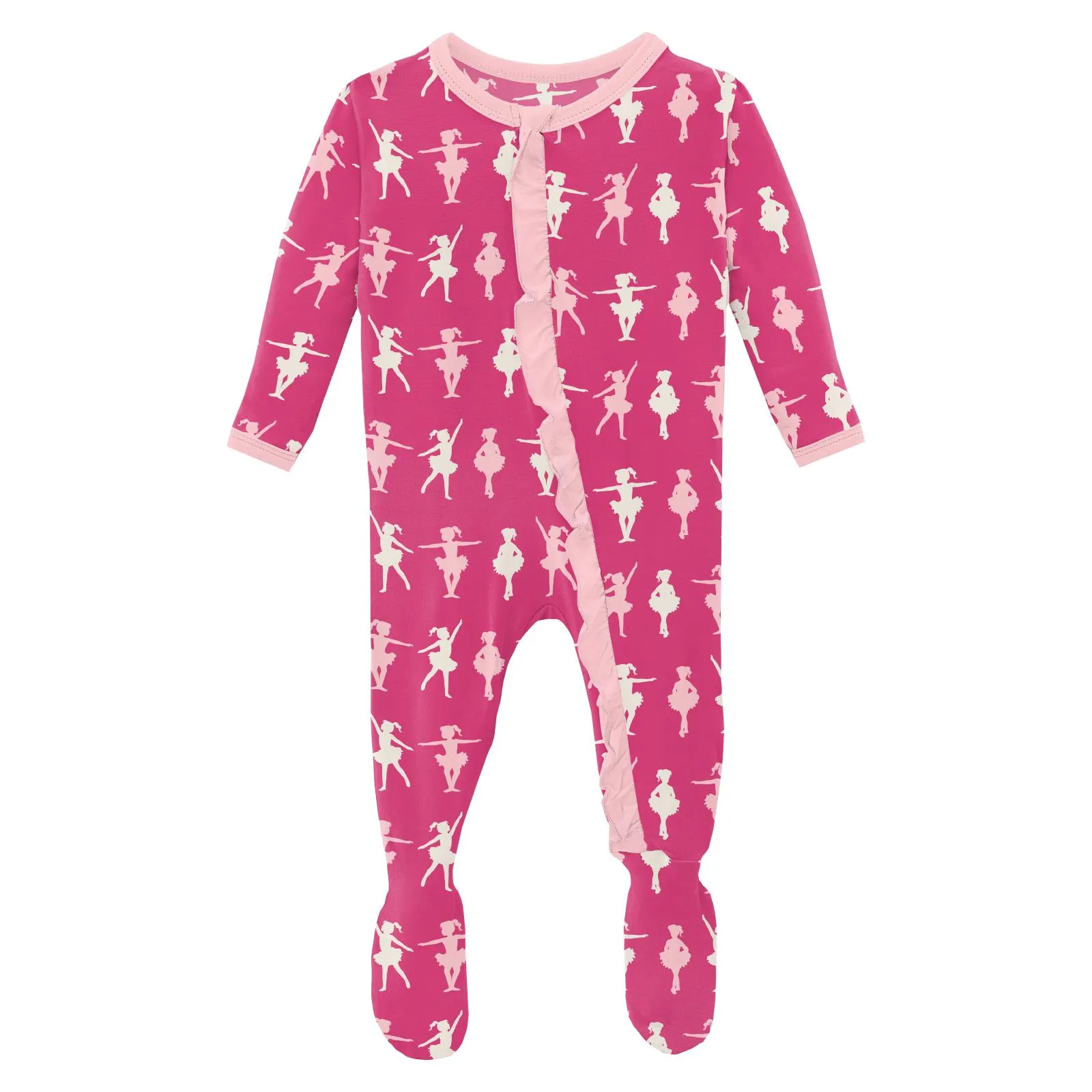 KicKee Pants Calypso Ballerina Classic Ruffle Footie with Zipper