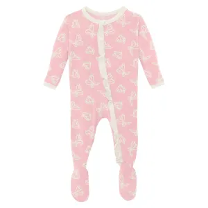 KicKee Pants Lotus Butterfly Classic Ruffle Footie with Zipper