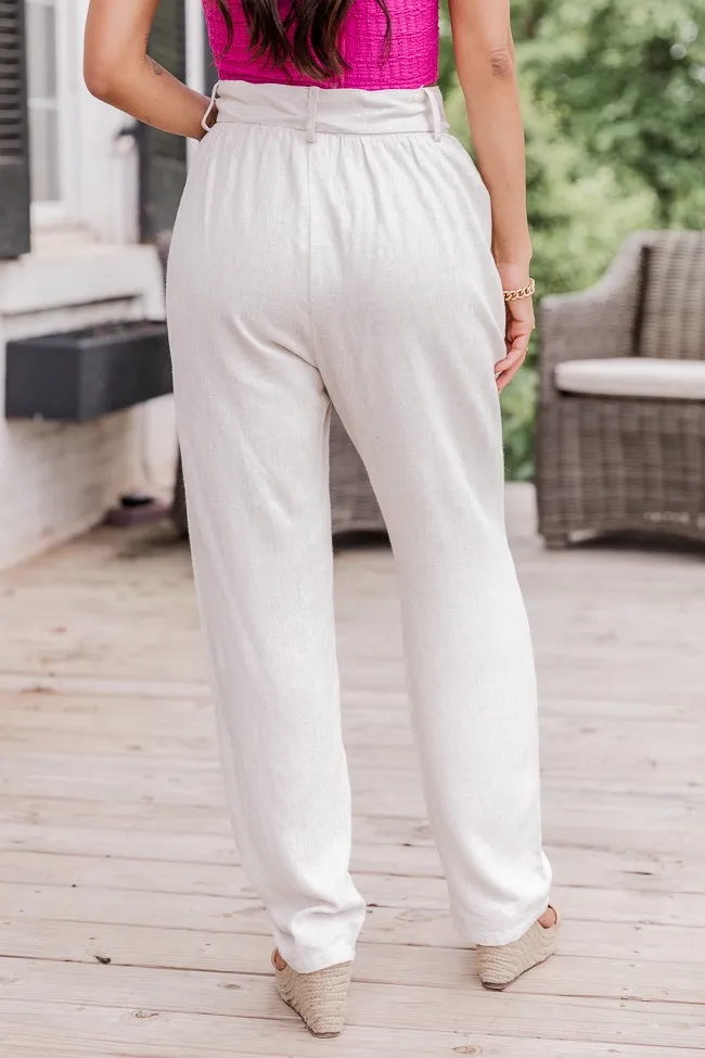 Little Unpredictable Belted Linen Pants FINAL SALE