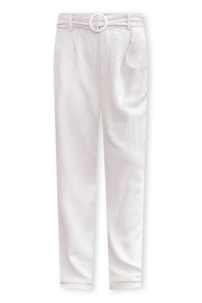 Little Unpredictable Belted Linen Pants FINAL SALE