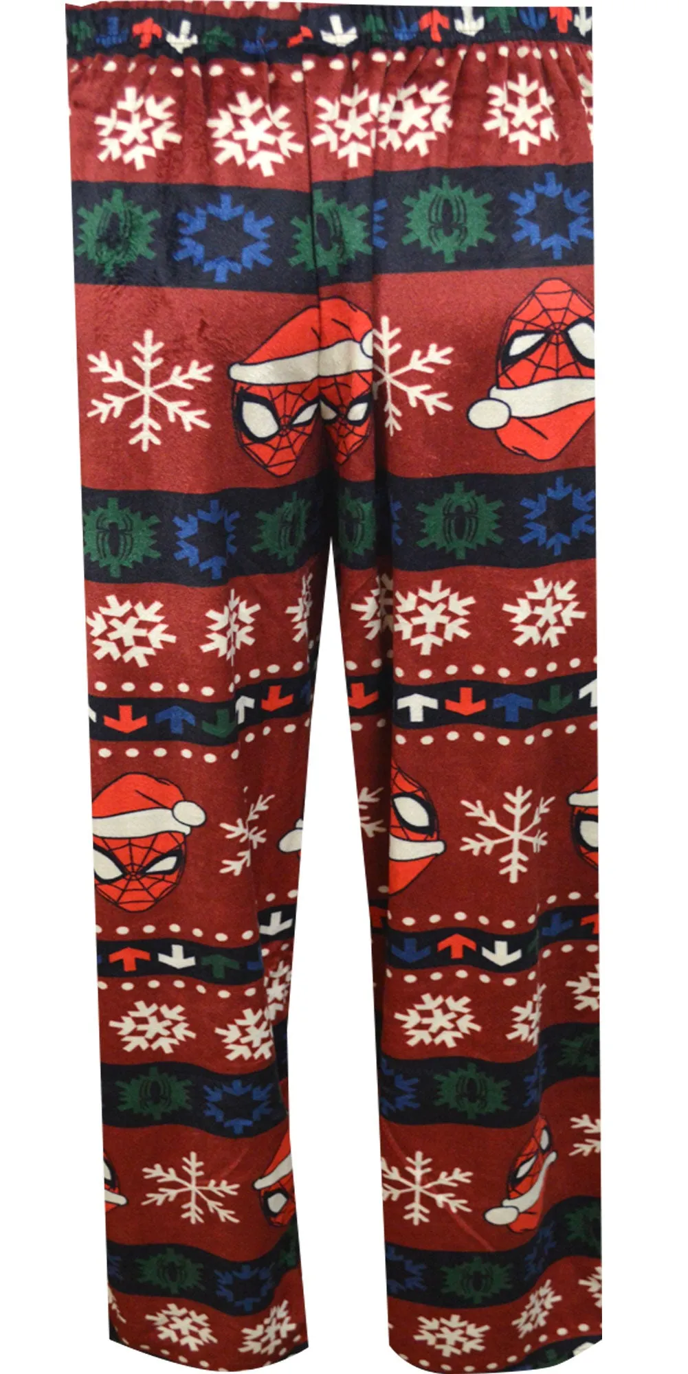 Marvel Comics Spiderman Fair Isle Christmas Silky Fleece Lounge Pants