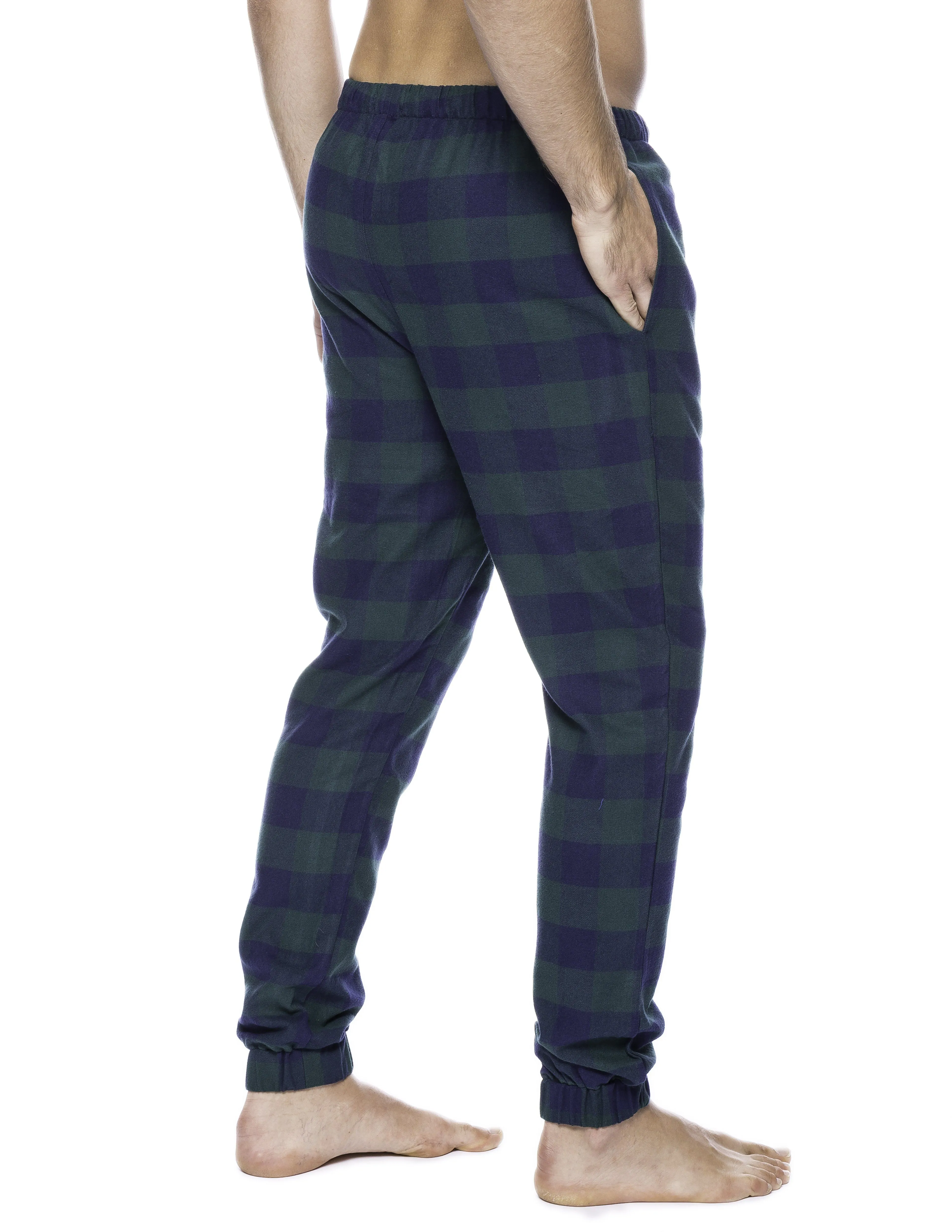 Mens 100% Cotton Flannel Jogger Lounge Pants