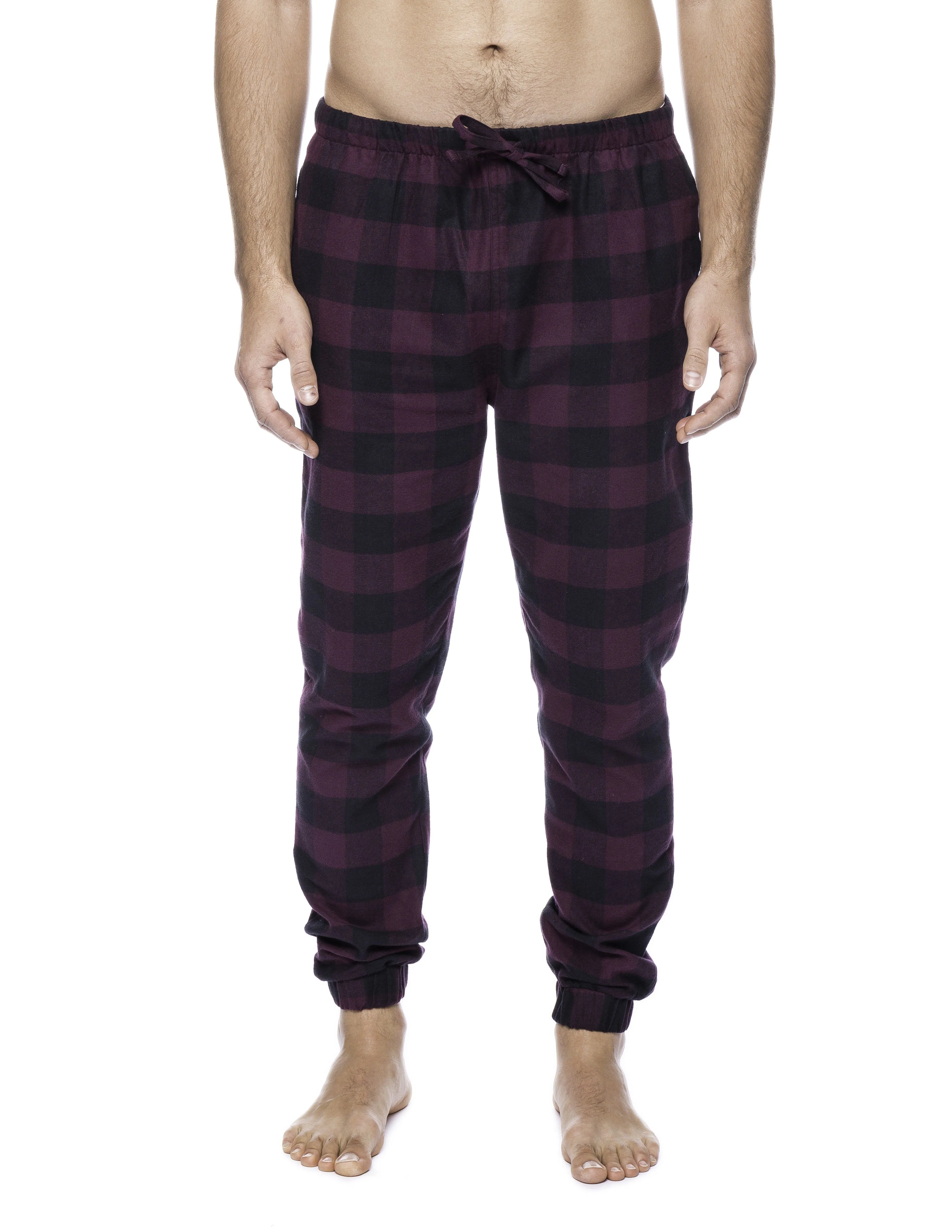 Mens 100% Cotton Flannel Jogger Lounge Pants