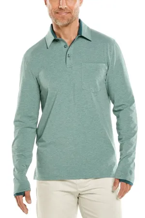 Men's Merrit Long Sleeve Pocket Polo  |  Aspen Green Heather