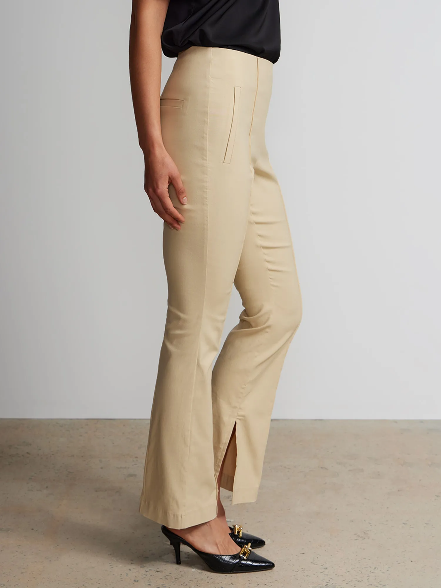 Millenium High Rise Pull On Slit Bootcut Pants