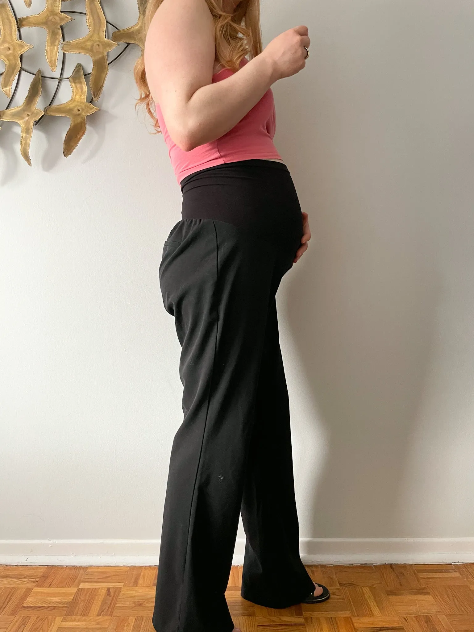 Motherhood Black Secret Fit Belly Straight Leg Maternity Pants - Large