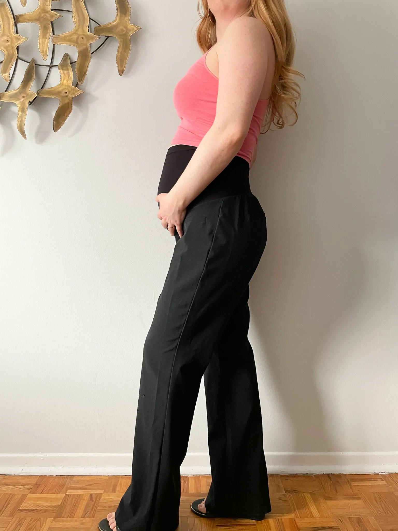 Motherhood Black Secret Fit Belly Straight Leg Maternity Pants - Large