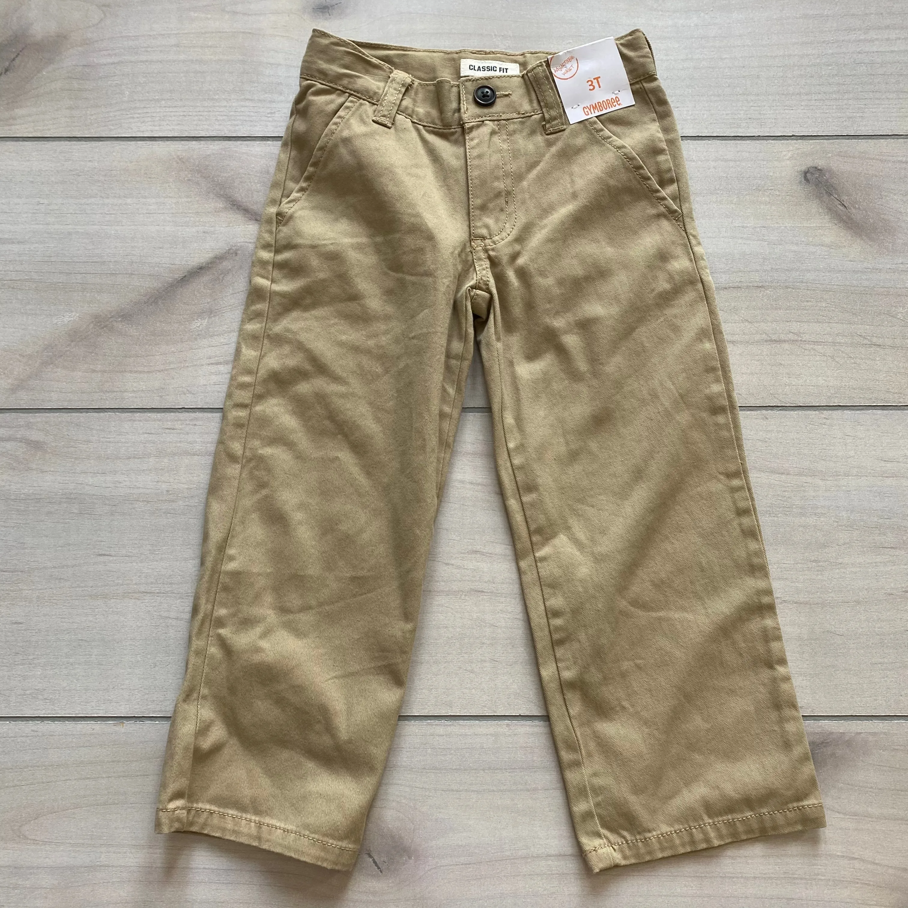 NEW Gymboree Khaki Interior Button Tab Classic Fit Khaki Pants