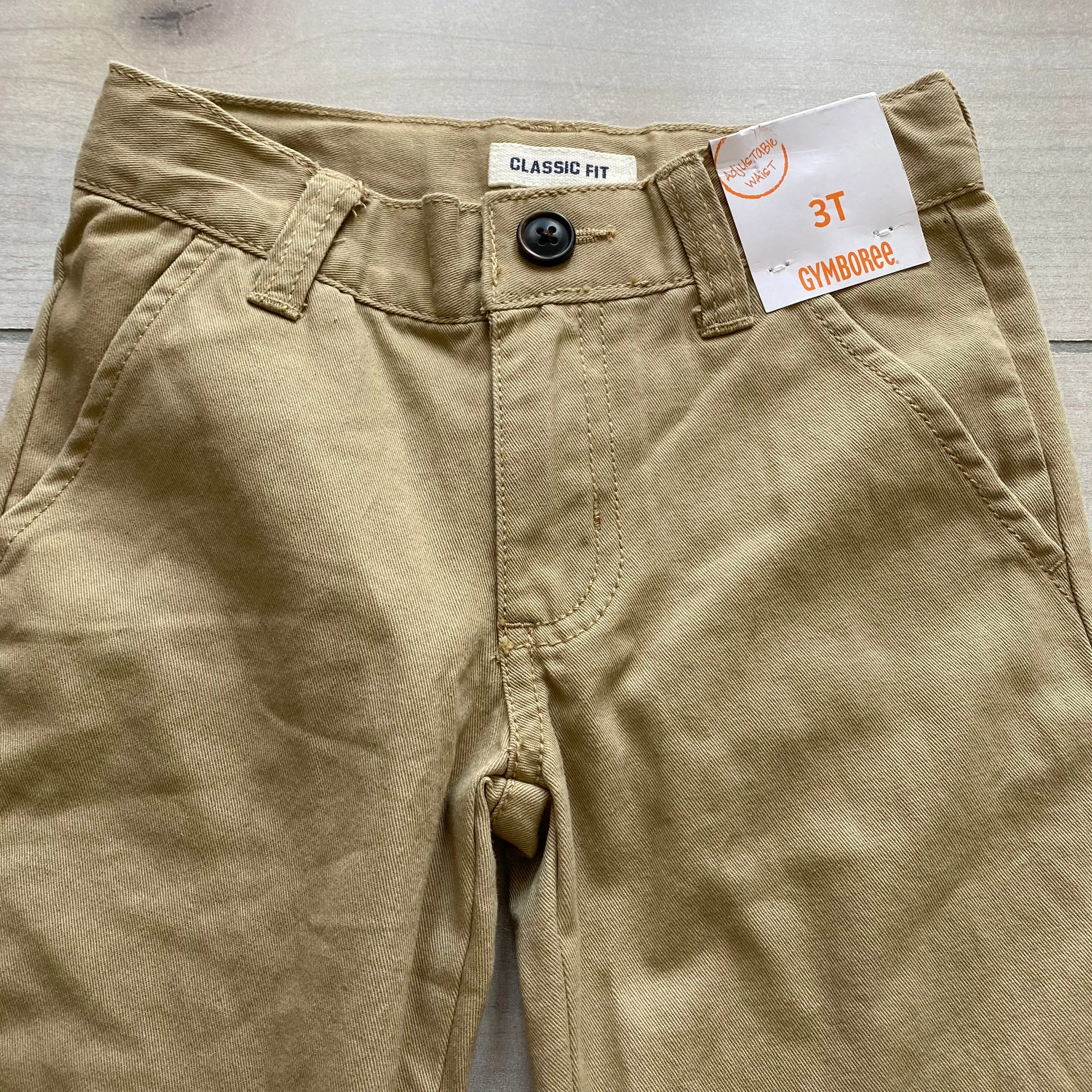 NEW Gymboree Khaki Interior Button Tab Classic Fit Khaki Pants