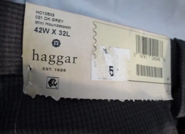 NEW NWT Haggar Classic Fit Pant COOL 18 Performance 42 x 32 HOUNDSTOOTH