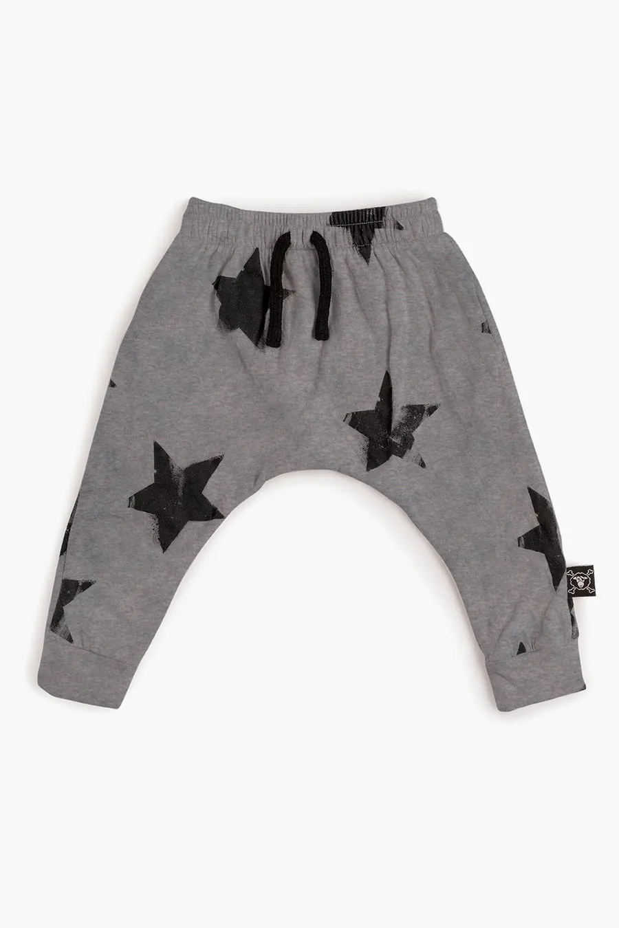 Nununu Faded Star Baggy Baby Pants - Heather Grey