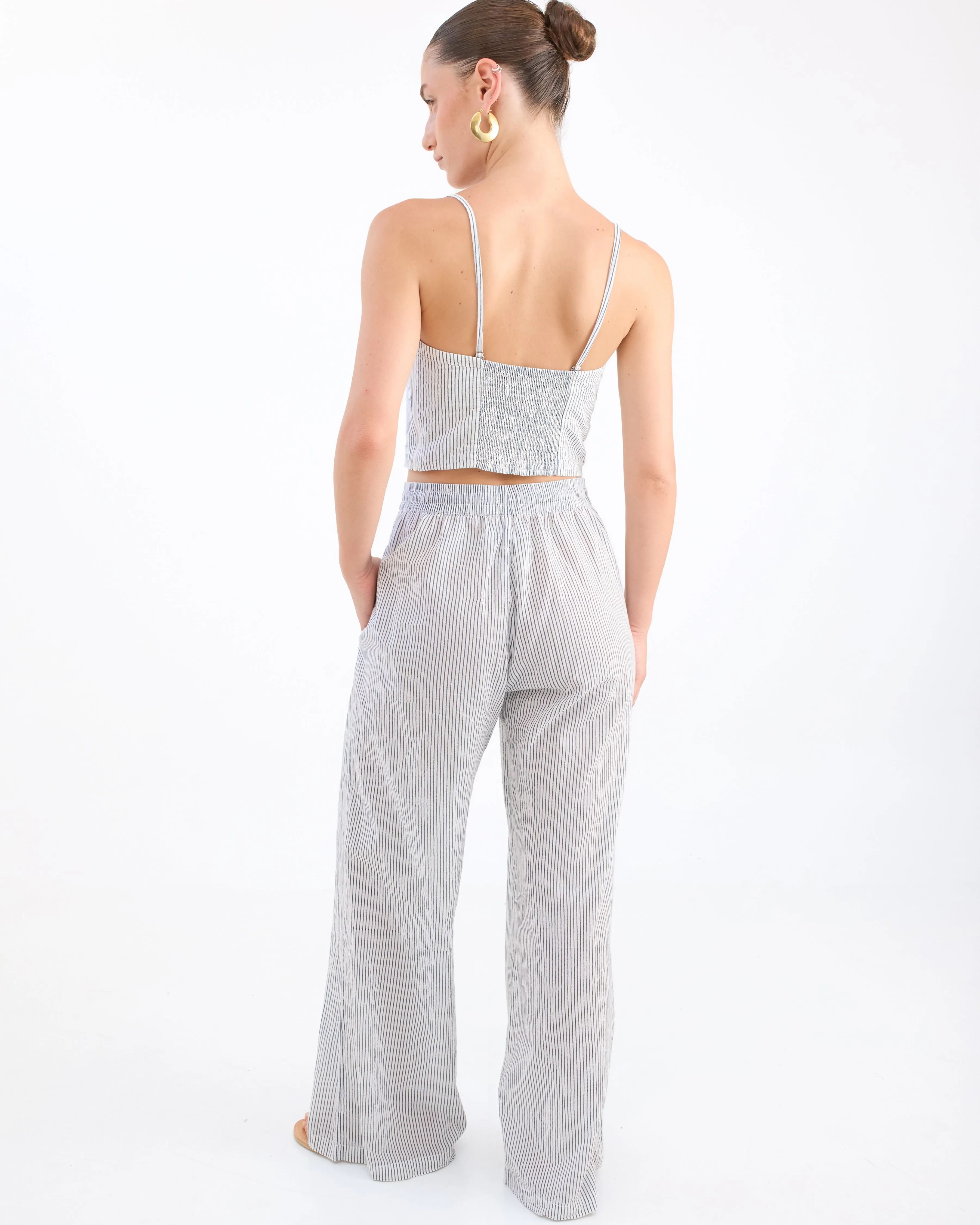 Palazzo Pants - Blue Stripe by Desert Queen