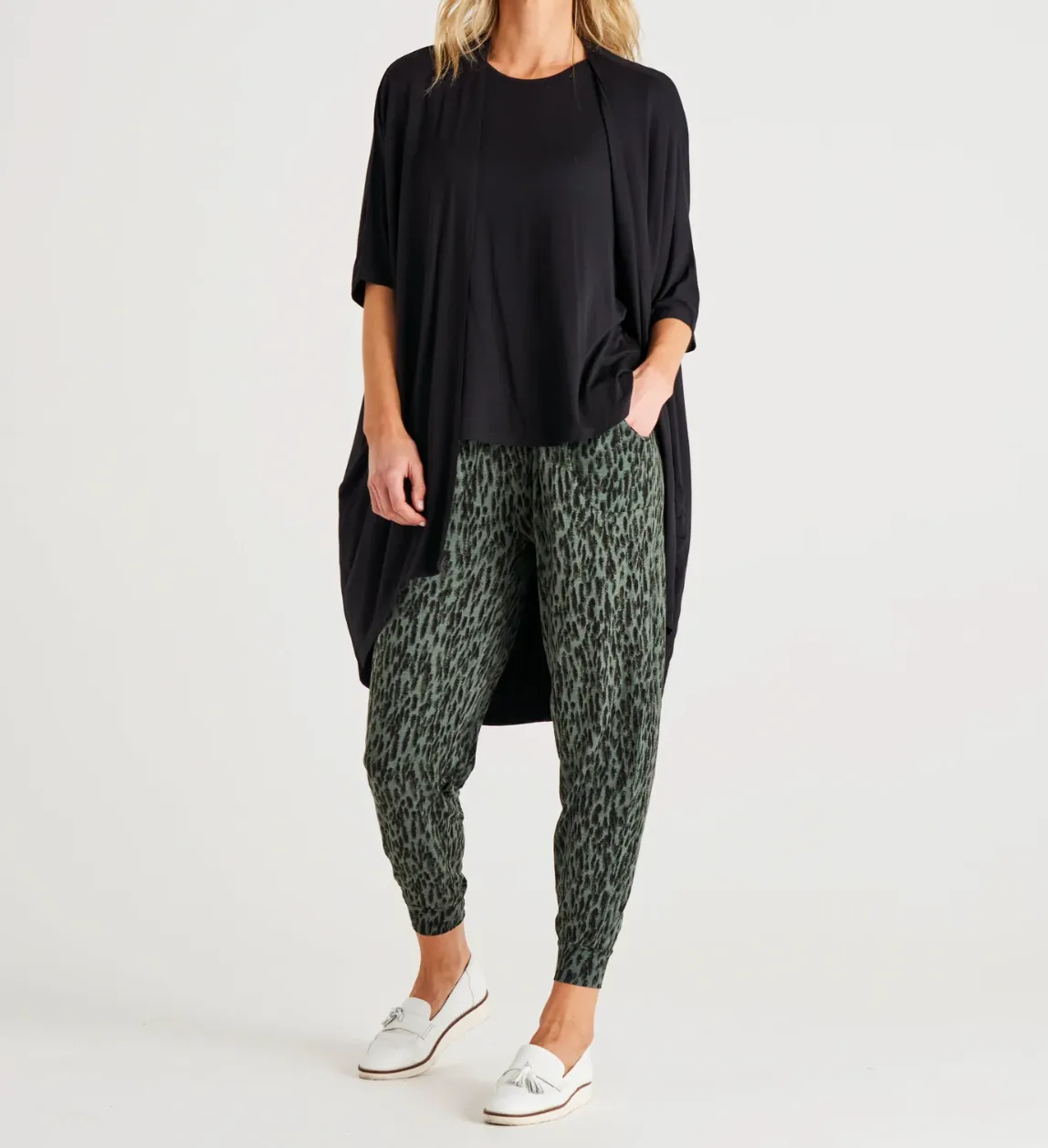 Paris Pant by Betty Basics - Khaki Spots