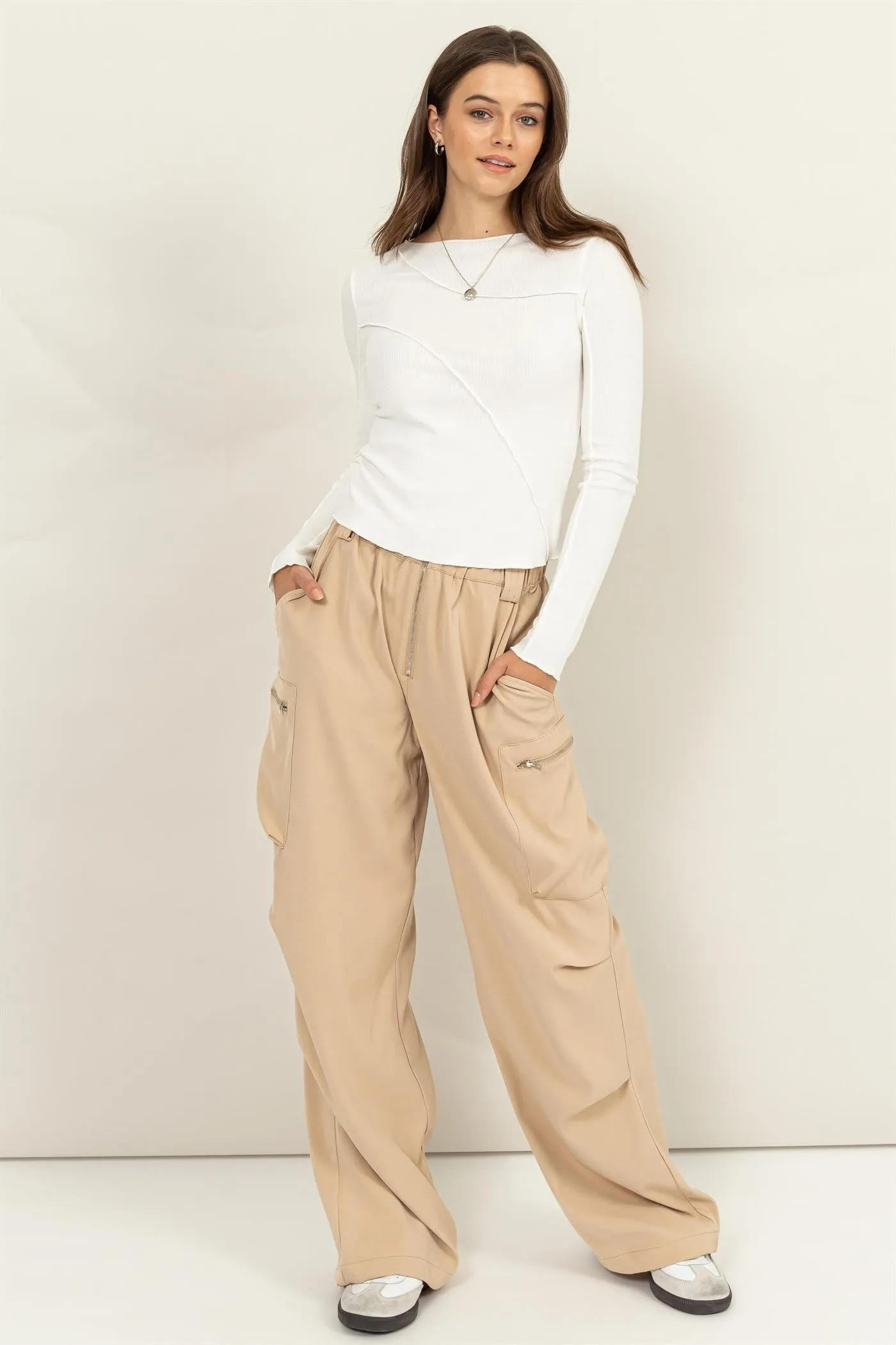 Perfect Elastic Pants In Camel