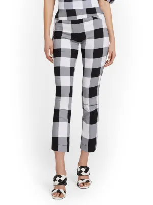 Petite Whitney High-Waisted Pull-On Slim-Leg Capri Pant - Plaid