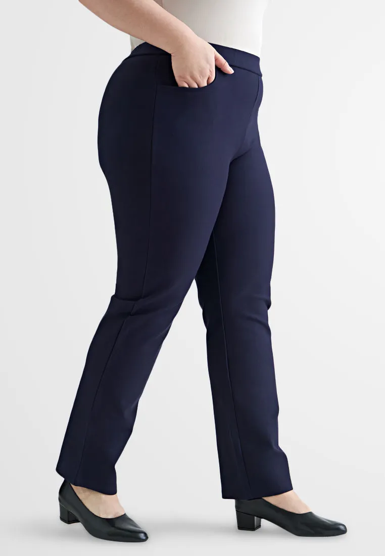 Phillipa SMART Straight Cut Work Pants - Blue