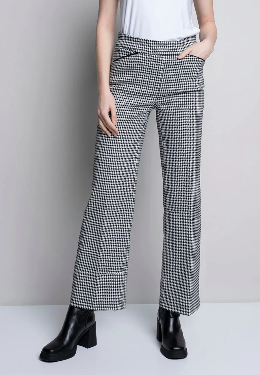 Piping Detailed Wide-Leg Cropped Pants