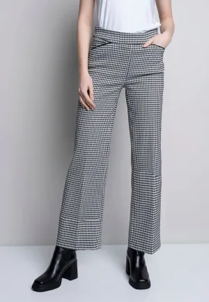 Piping Detailed Wide-Leg Cropped Pants